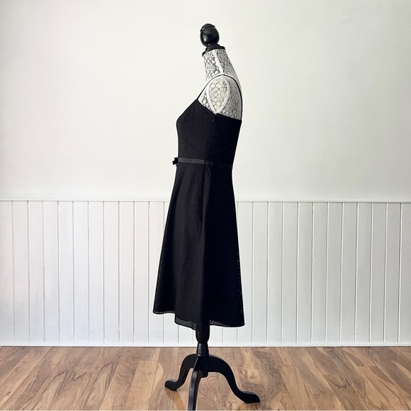 Ann Taylor Loft Black Eyelet Fit & Flare Dress Size 4 - Picture 6 of 12